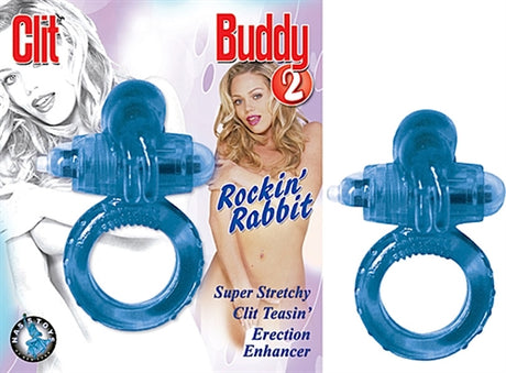Nasstoys Clit Buddy 2 Mini Bunny Clitoral Stimulator & Cock Ring — Blue - NW2094-2
