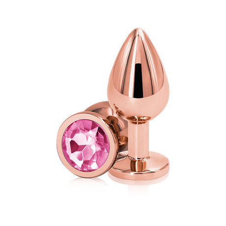 nsnovelties Rear Assets Medium Anal Plug — Rose Gold/Pink - NSN0961-24