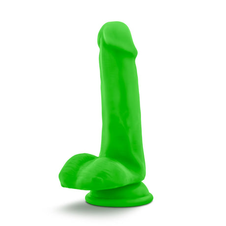 Blush Neo 6 Inch Dual-Density Dildo with Suction Base — Neon Green - BL-59622