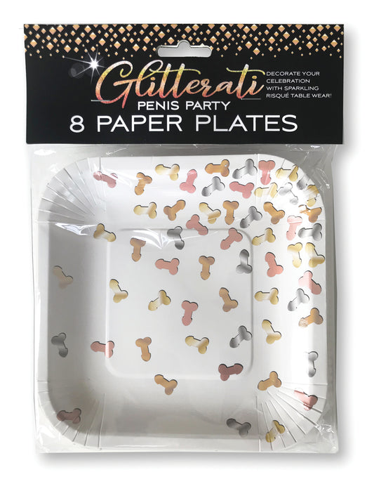 Little Genie Glitterati Novelty Paper Plates, 7-inch — 8 Count - CP-1036