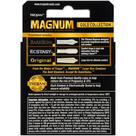 Paradise Marketing Trojan Magnum Gold Collection Condoms — 3 Pack - TJ01987