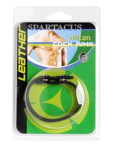 Spartacus Soft Leather C-Ring with Snaps — Black - BSPL-06A
