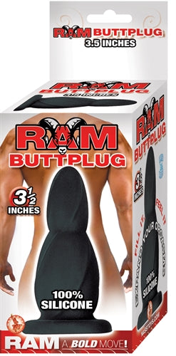 Ram Butt Plug 3.5-Inches - Black by Nasstoys