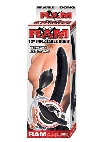 Ram 12-Inch Inflatable Dong - Black by Nasstoys