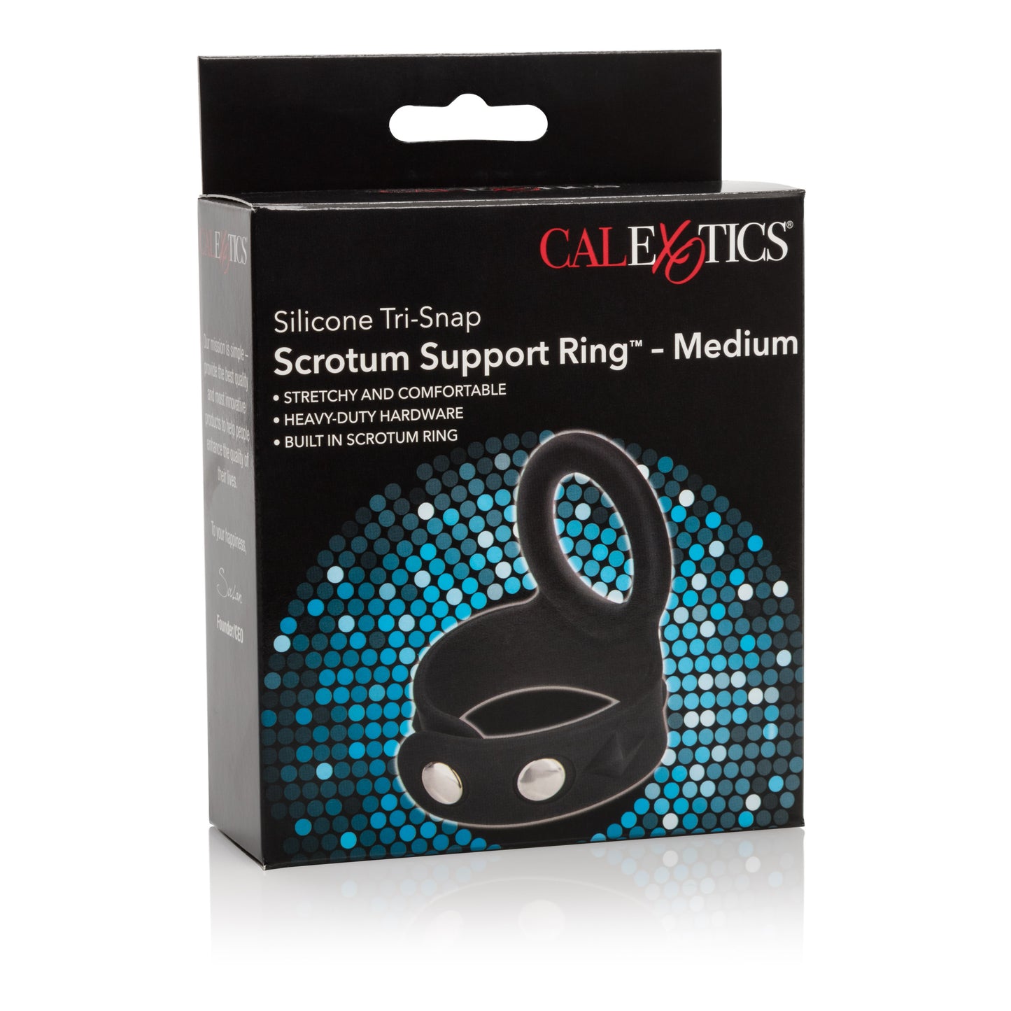 Silicone Tri-Snap Scrotum Support Ring - Medium by CalExotics