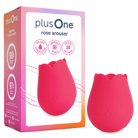 plusOne Rose Arouser — Flower-Shaped Clitoral Vibrator, USB Rechargeable - PO6747N