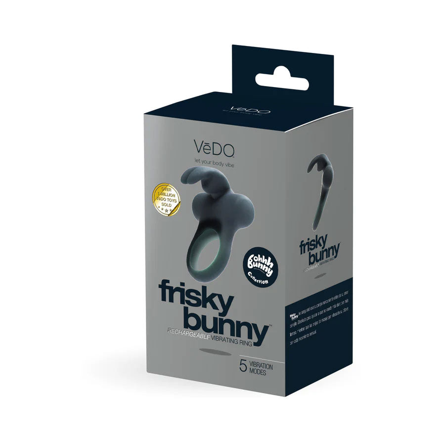 Frisky Bunny Vibrating Ring Black Pearl by VeDO