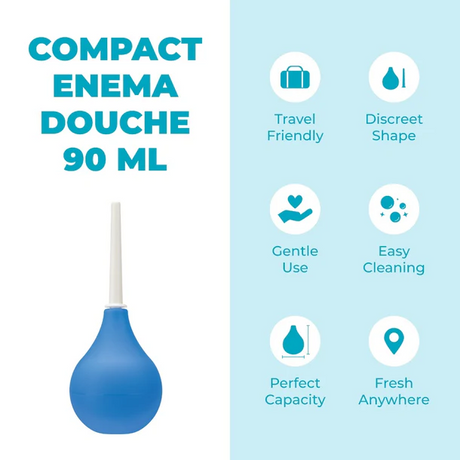 b-Vibe Compact Enema Douche — 90ml Travel Bulb - BV5878
