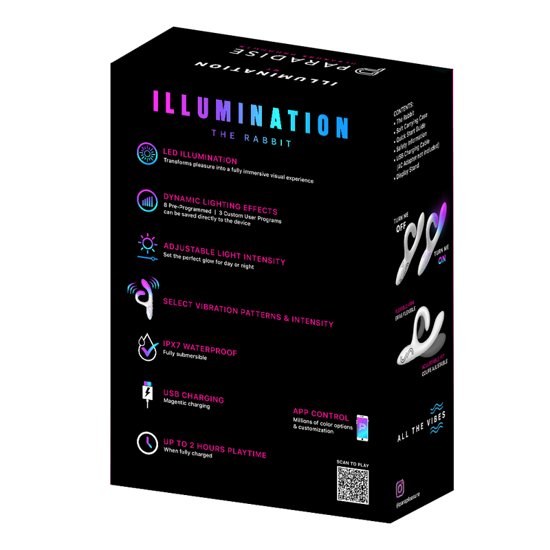 Illumination by Paradise Rabbit Vibrator with RGB Lighting - PR5458