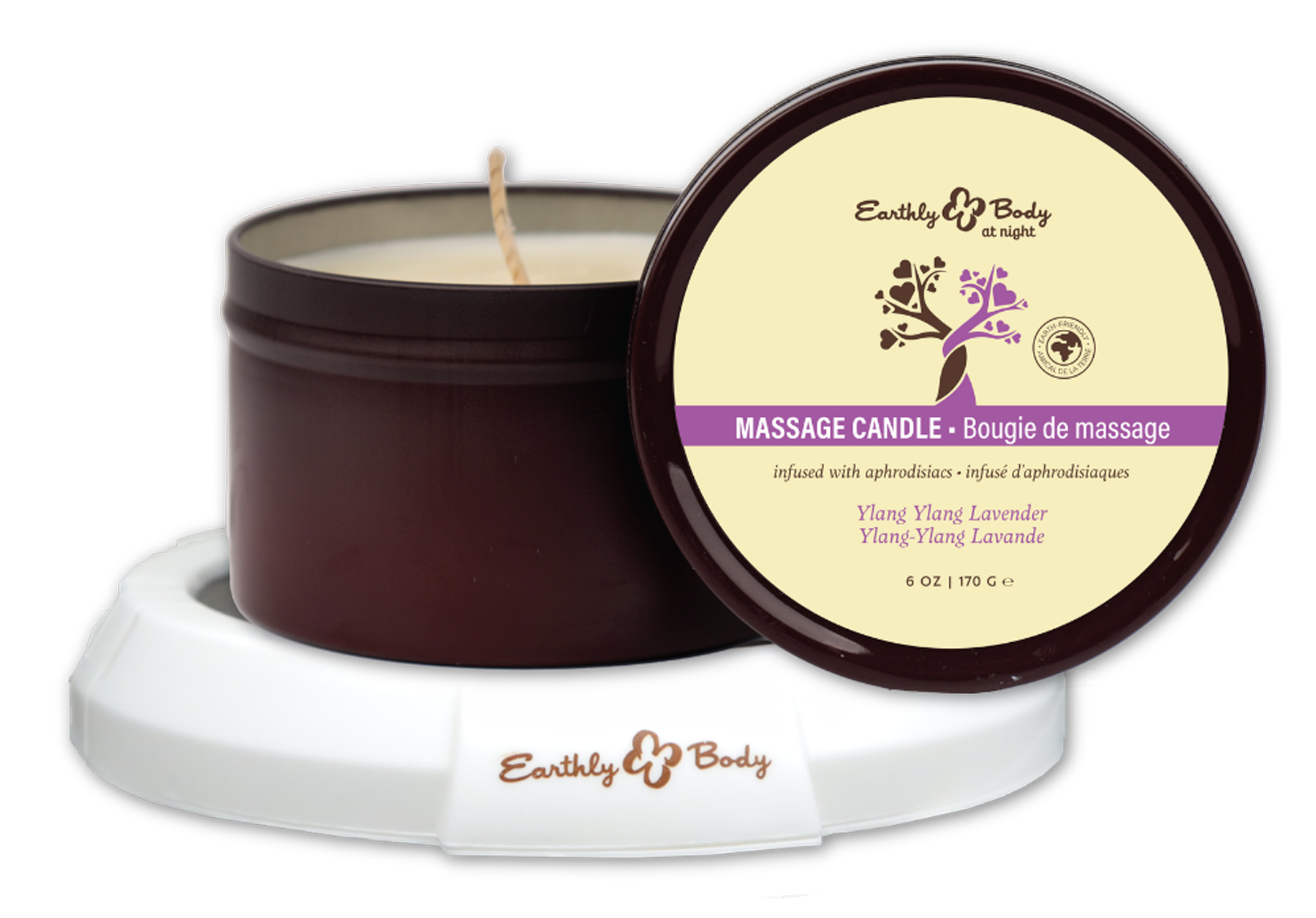 Earthly Body at Night Aphrodisiac PrePack Bath Fizzers and Candles 16pcs plus tester and candle warmer by Earthly Body