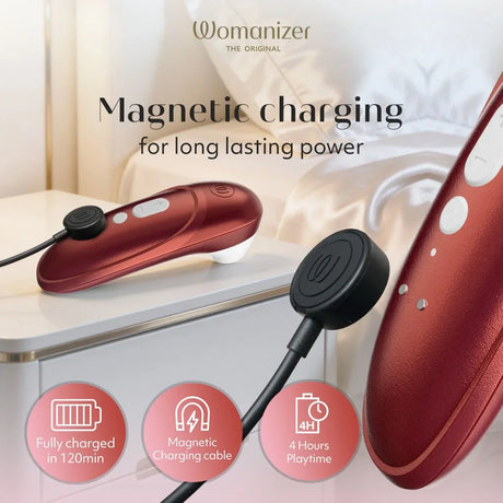Womanizer Pro Clitoral Stimulator — Bordeaux Red - WZ6889