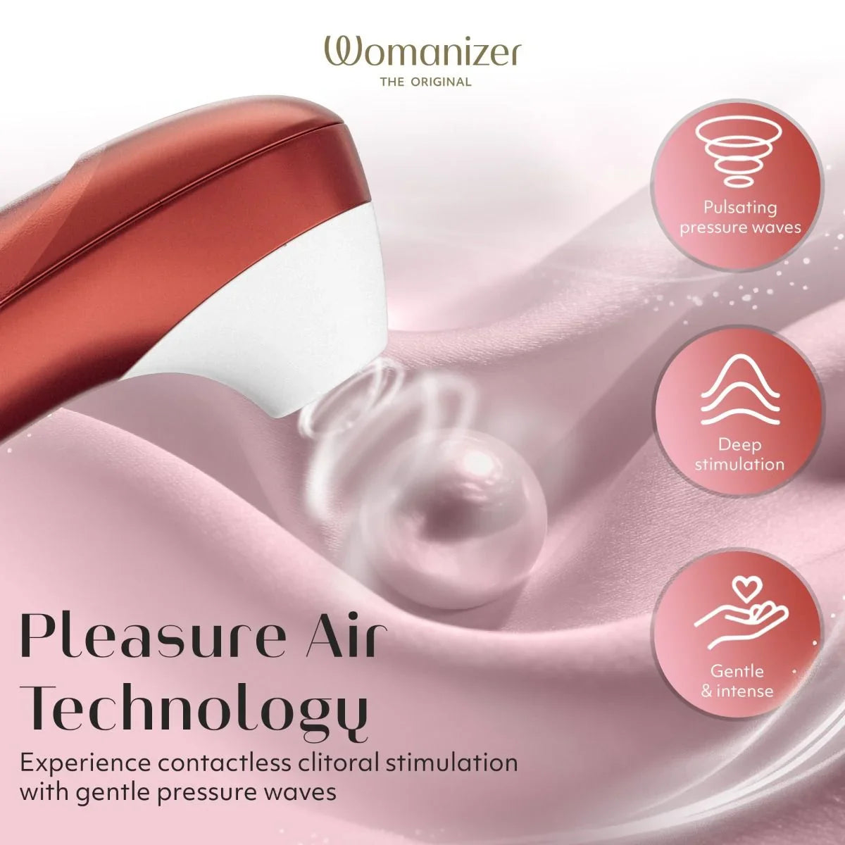 Womanizer Pro Clitoral Stimulator — Bordeaux Red - WZ6889