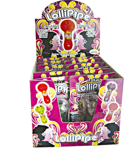 "Lollipipes Edible Candy Pipe Assorted Flavors Display 12 Pieces HTP2445D"