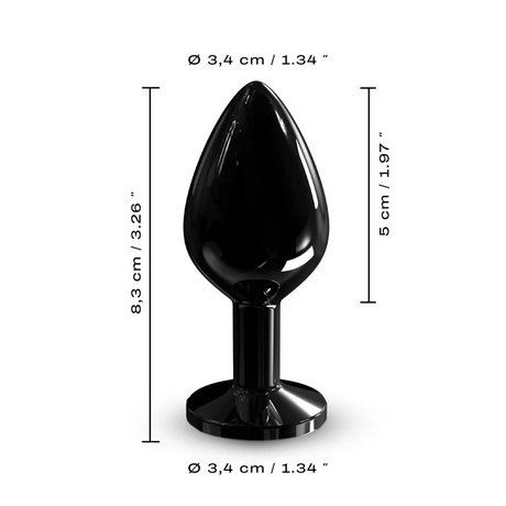 Dorcel Diamond Plug Black M — Aluminum Medium Anal Plug (88 g) - DL3117
