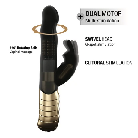 Dorcel Baby Rabbit 2.0 Rechargeable Rabbit Vibrator — Black & Gold - DL2288