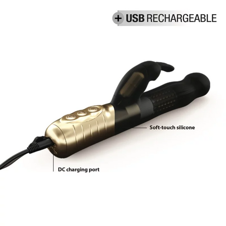 Dorcel Baby Rabbit 2.0 Rechargeable Rabbit Vibrator — Black & Gold - DL2288