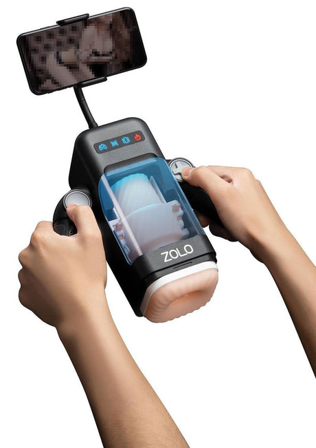 XGEN Blowstation Hand-Held Thrusting Vibrating Masturbator — Black - X-ZO6062