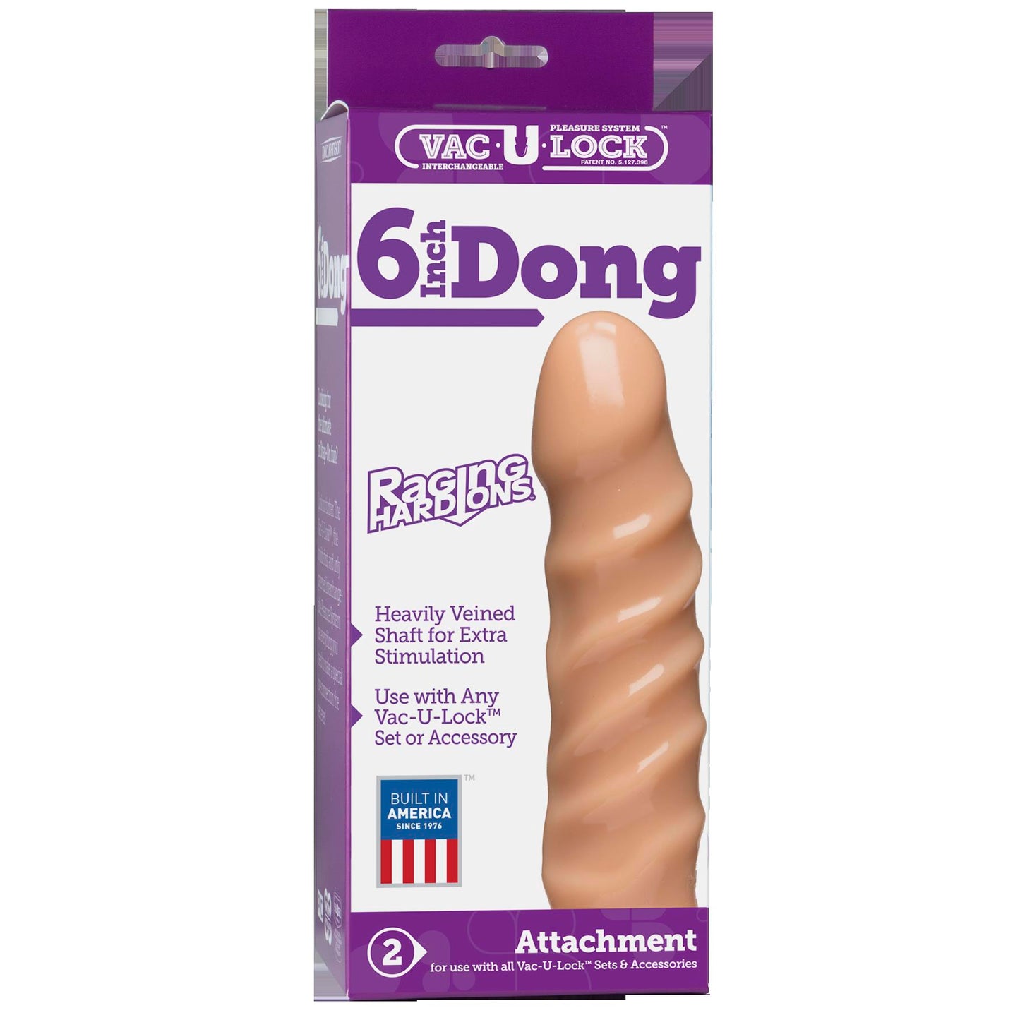 Vac-U-Lock Raging Hard-Ons 6-Inch Dong - White by Doc Johnson
