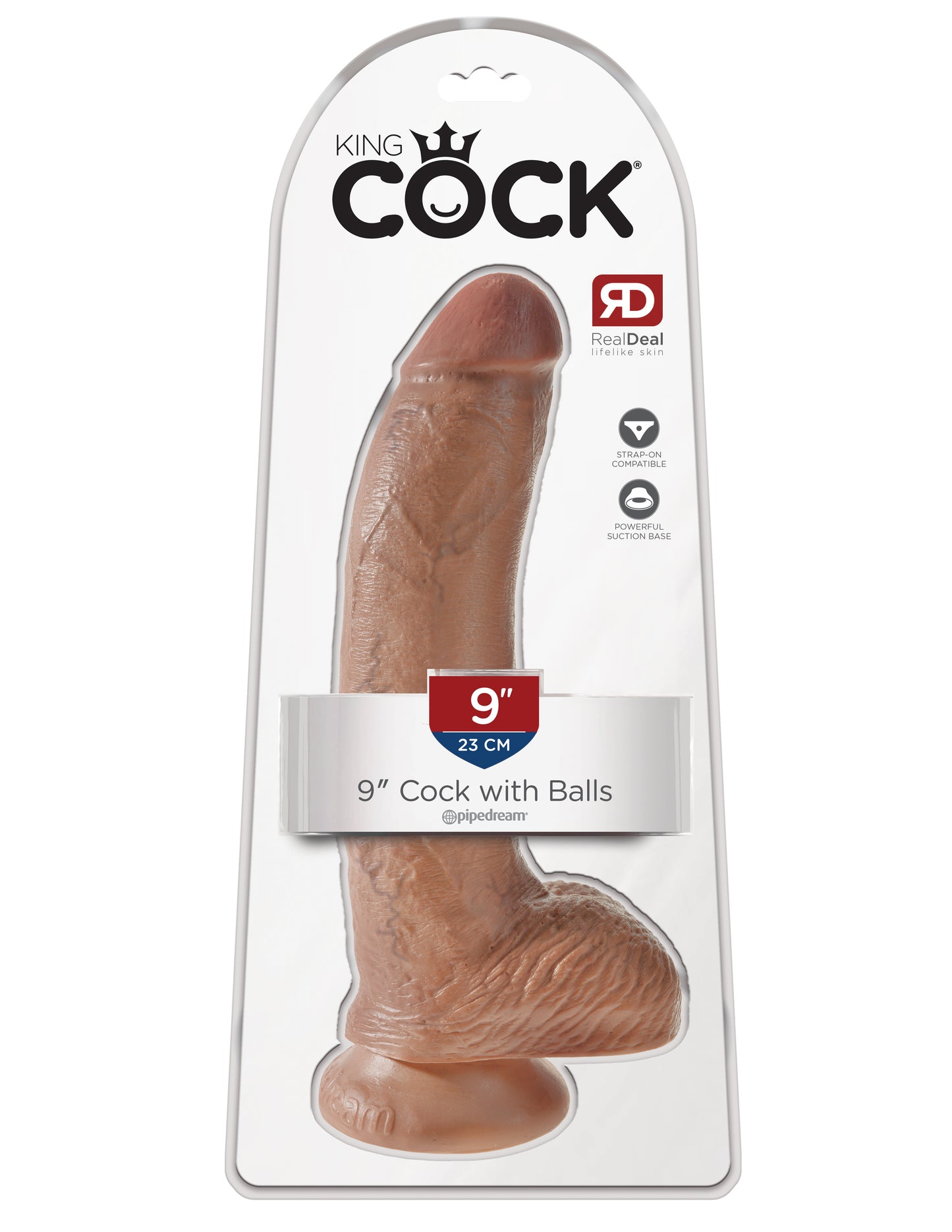 King Cock 9 Inch Cock With Balls - Tan by Pipedream
