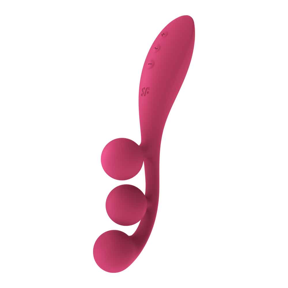 Satisfyer Tri Ball 1 Lay-On Vibrator — Red, 3-Motor, 50 Modes - SAT-4018263