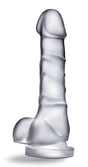 Blush B Yours Diamond Quartz Clear Anal Dildo with Suction Cup, 7.5 in - BL-58129