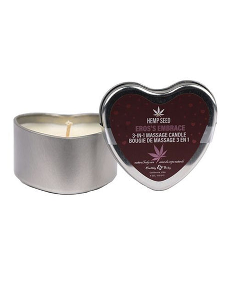 Earthly Body Hemp Seed 3‑in‑1 Massage Candle — Ero's Embrace, 4 oz - EB-HSCV024B
