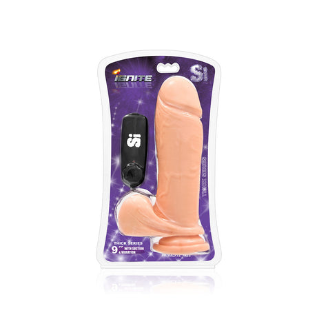 SI Novelties 9-Inch Dildo with Suction Base & Vibrating Egg — Vanilla - SI-30230
