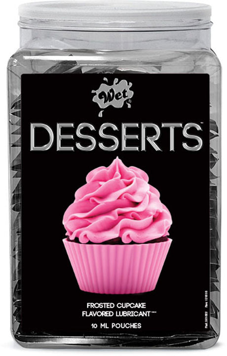 Wet Desserts Frosted Cupcakes Water-Based Lubricant Pouches, 144×0.33 fl oz - WT21575