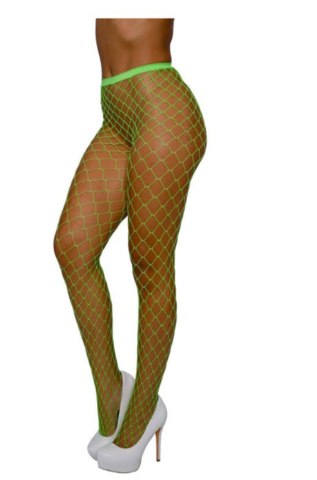 Dreamgirl Fence Net Pantyhose — OS, Neon Lime - DG-0010NLMOS