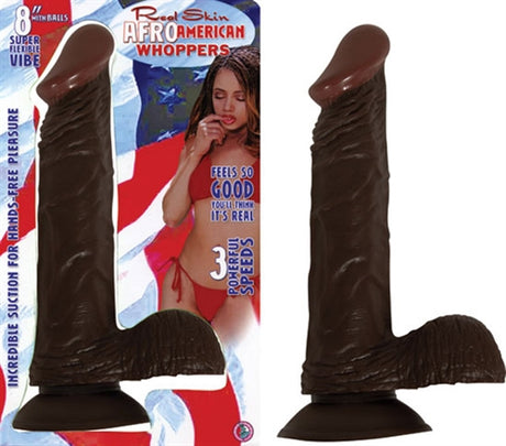 8" Vibrating Afro American-Whopper W/balls