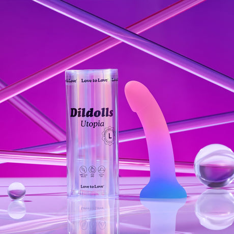 LOVE TO LOVE Dildolls Utopia L Silicone Dildo — Multicolor, Suction Base - LV3494