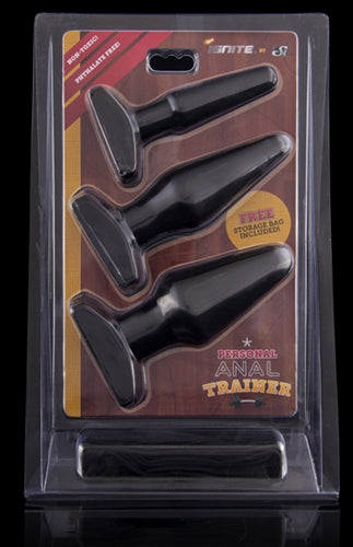 SI Novelties Personal Anal Trainer Kit — Black, 3 Sizes - SI-40602