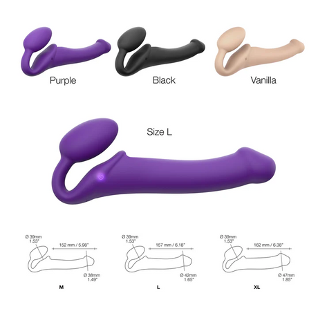 STRAP-ON-ME Vibrating Bendable Strap-On L — Purple - SM3939
