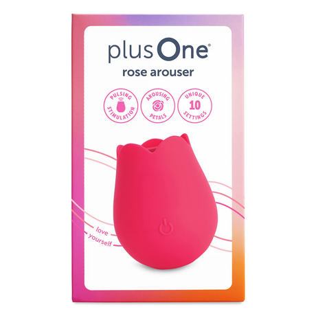 plusOne Rose Arouser — Flower-Shaped Clitoral Vibrator, USB Rechargeable - PO6747N