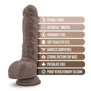 Blush Dr. Mason 9-Inch Silicone Dildo with Suction Cup - Chocolate - BL-75836
