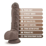 Blush Dr. Mason 9-Inch Silicone Dildo with Suction Cup - Chocolate - BL-75836