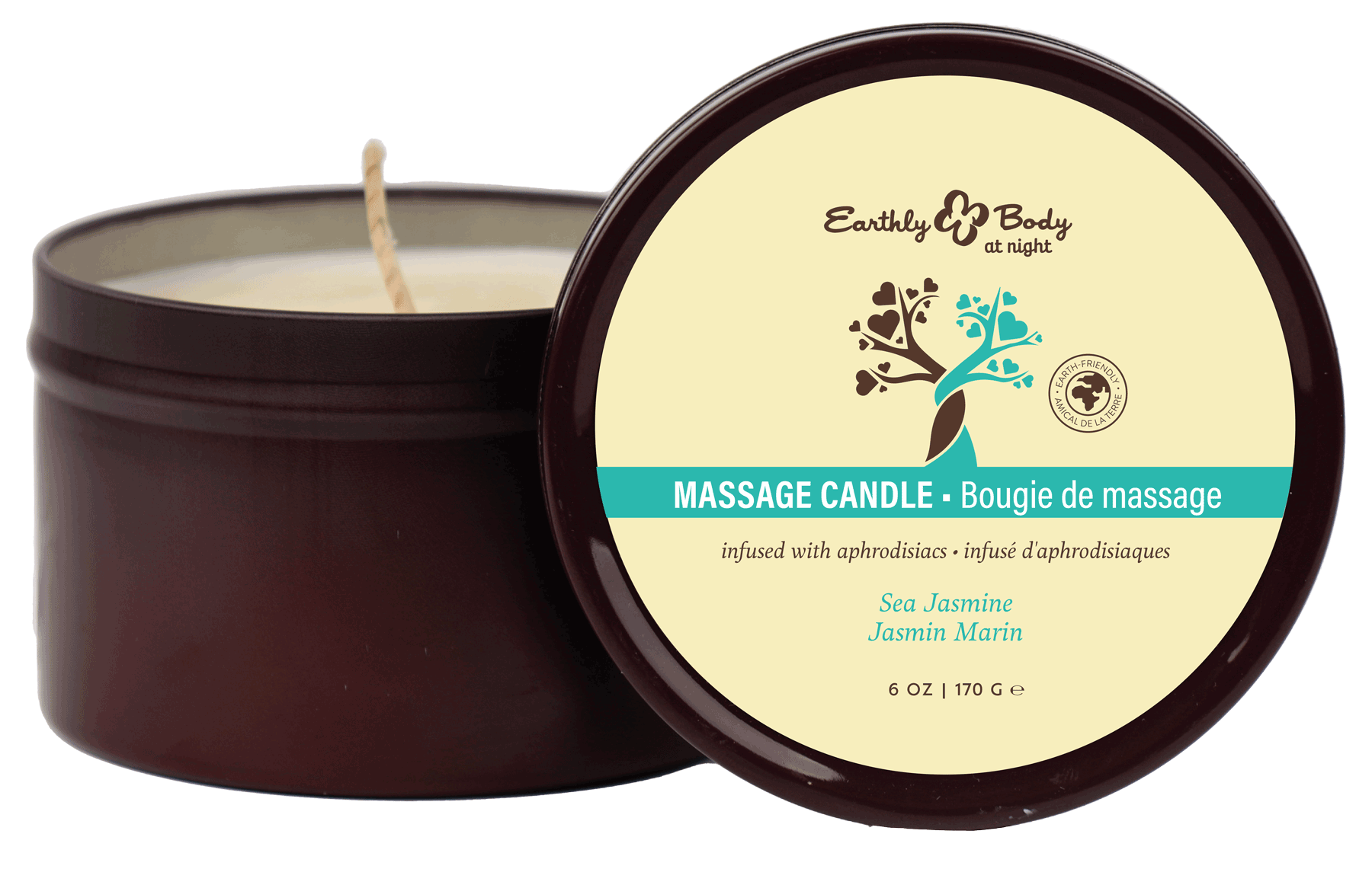 Earthly Body at Night Candle Aphrodisiac Collection Sea Jasmine 6oz by Earthly Body