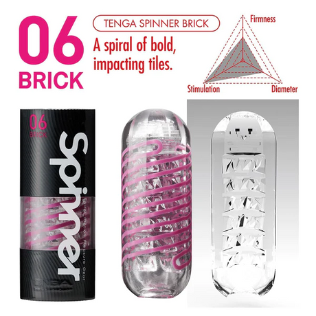 Tenga Spinner 06 Brick Personal Stroker with Sample Lotion - TN506