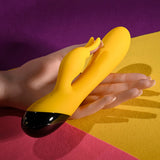 Evolved Novelties Buzzz Bunny Rabbit Vibrator — Yellow, USB Rechargeable - SL-RS-5827-2
