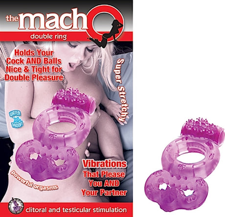 Nasstoys Macho Double Ring Vibrating Cock Ring, Purple - NW2145-2