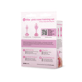 b-Vibe Pink Roses Glass Butt Plug Training Set — 2-Pack - BV2976