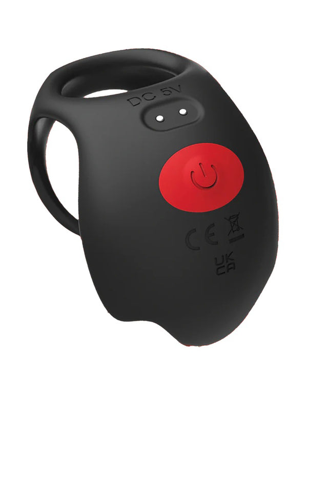 Icon Brands Red Dot V3 Vibrating Cock Ring With Remote — Black/Red - IC5078
