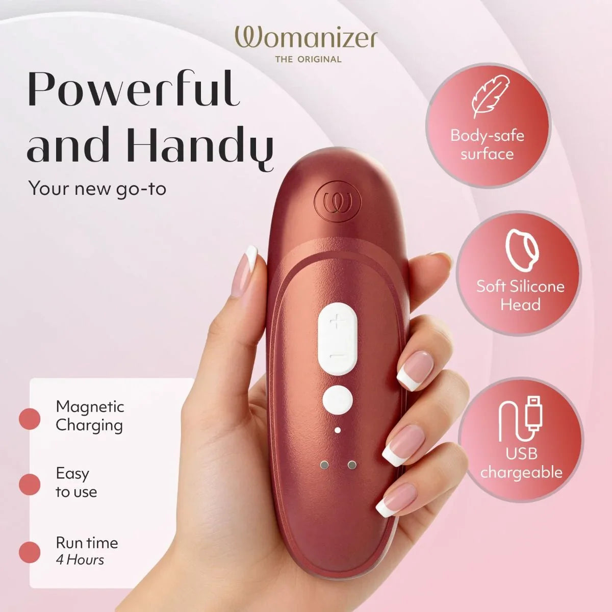 Womanizer Pro Clitoral Stimulator — Bordeaux Red - WZ6889