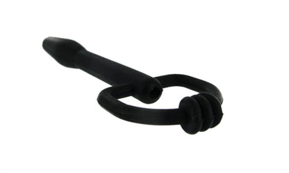 Silicone Cum Thru D Ring Penis Plug - Black by XR Brands