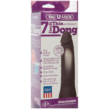 Vac-U- Lock 7-Inch Ur3 Thin Dong - Black by Doc Johnson
