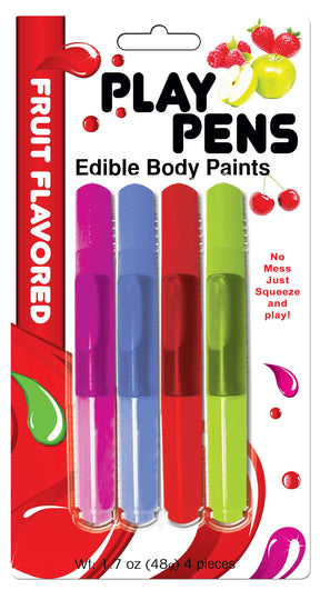 Hott Products Play Pen Edible Body Paint Brushes — 4 Fruit Flavors - HTP2162