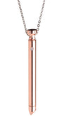 XR Brands 7x Vibrating Necklace — Rose Gold Pendant - CH-AG894-ROSE