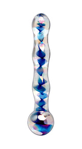 Pipedream Icicles No. 8 Glass Massager — 7" Clear/Blue - PD2908-00