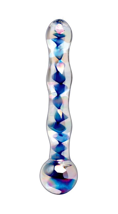 Pipedream Icicles No. 8 Glass Massager — 7" Clear/Blue - PD2908-00