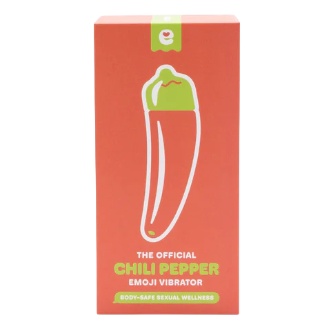 Emojibator Chili Pepper Vibrator — Medical-Grade Silicone, 4.76 in - EM7136